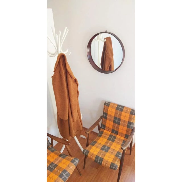 Brown Vintage Scandinavian Round Teak Mirror, 1961 For Sale - Image 8 of 9