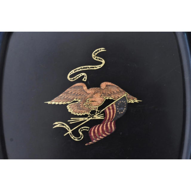 Mid-Century Modern Mid-Century Modern Couroc Tray With Bald Eagle and American Flag For Sale - Image 3 of 6