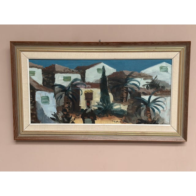 Tage Gavik, Southern European Street, 1950s, Oil on Canvas, Framed For Sale - Image 9 of 18