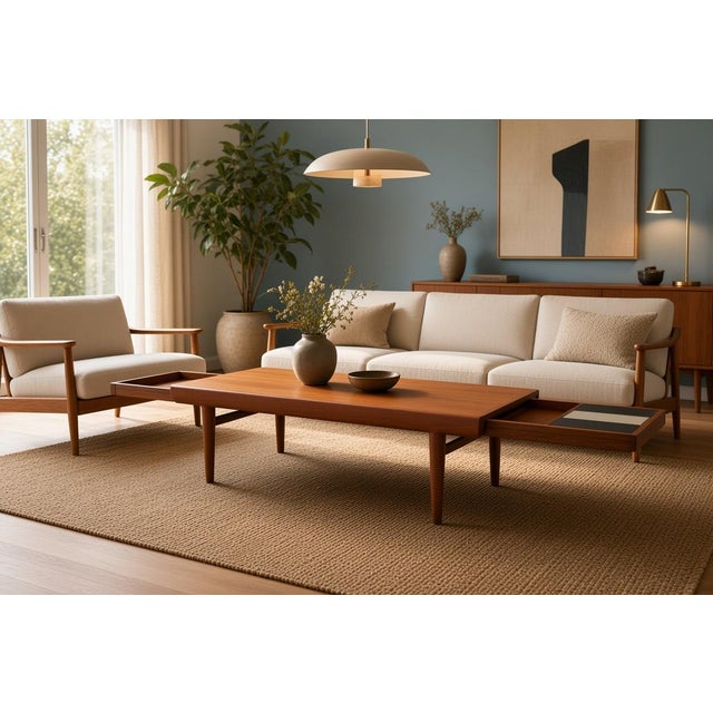 Teak Coffee Table with Drawers by Johannes Andersen for CFC Silkeborg, 1960s For Sale - Image 13 of 18