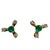 Modern 2.0 Carat Round Natural Emerald & Diamond Stud Post Earrings 14 Kt Yellow Gold For Sale - Image 3 of 8