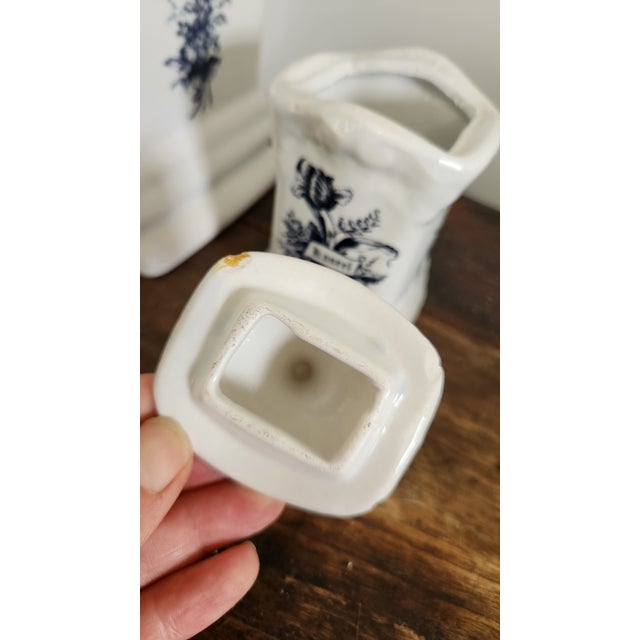 1980s T. Delfts Bleau Dutch Blue and White Ceramic Kitchen Canister Set – 11 Pieces For Sale - Image 16 of 18
