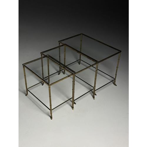 Faux Bamboo Nesting Tables, Set of 3 For Sale - Image 10 of 14