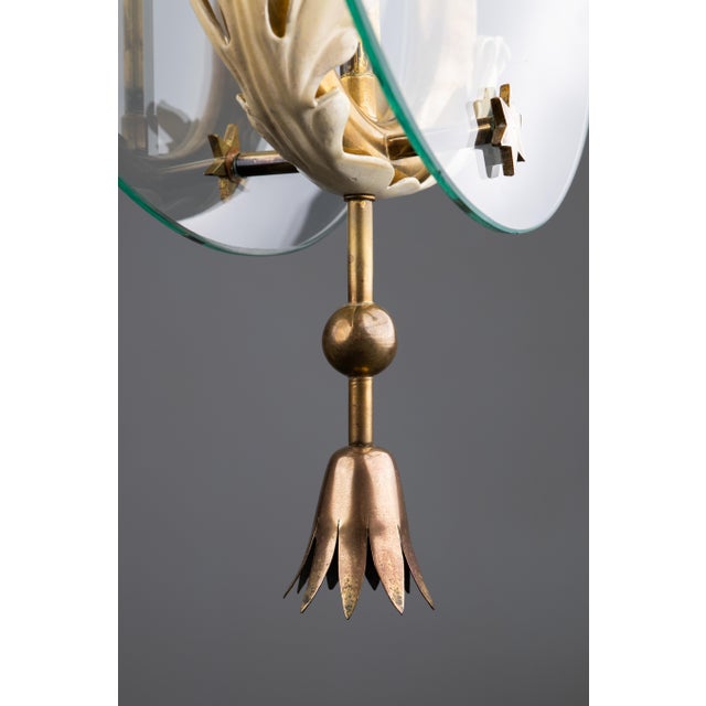 Mid-Century Modern Art Deco Pendant attributed to Pietro Chiesa for Fontana Arte, 1930s For Sale - Image 3 of 11