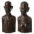 1930s African Carved Wood Busts of Male and Female - a Pair For Sale