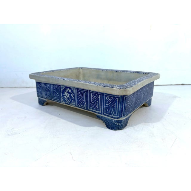 Asian Blue & White Planter For Sale - Image 4 of 5