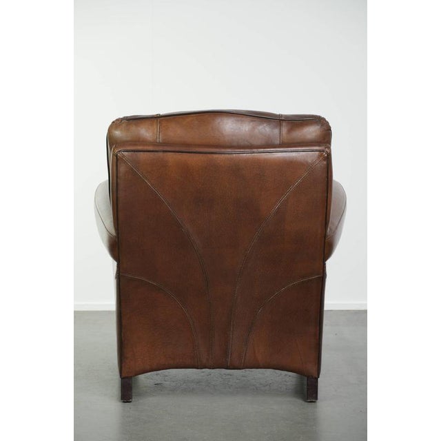 Vintage Art Nouveau Sheepskin Armchair For Sale - Image 4 of 14