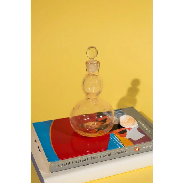 Vintage Light Pink Decorative Glass Bottle For Sale - Image 6 of 8