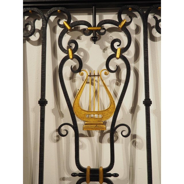 Antique French Wrought Iron Entryway Surround With Gilded Lyre Decor, C. 1920s For Sale - Image 17 of 18