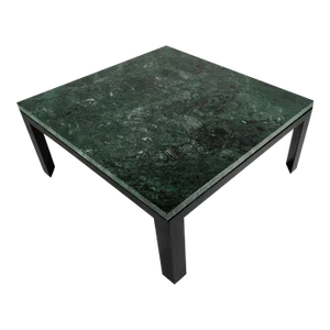 Edward Wormley for Dunbar Green Marble Coffee Table Set on an Ebony Black Base, circa 1950