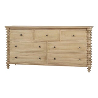 Spool-Turned Light Wood Dresser For Sale