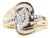 10K Yellow Gold 1/2 Cttw Diamond Pear Cluster and Swirl Ring (H-I Color, I1-I2 Clarity) - Ring Size 7 For Sale