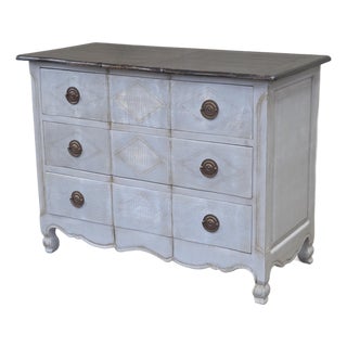 Vintage Swedish Rococo Style Chest of Three Drawers With Brass Hardware For Sale