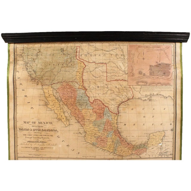 Presented is the second edition of Samuel Augustus Mitchell's Map of Mexico, Including Yucatan & Upper California,...