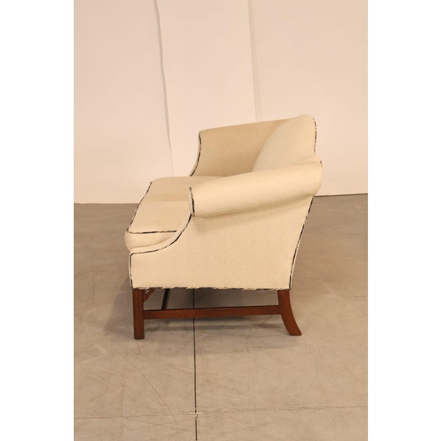 Ethan Allen Vintage Chippendale Style Upholstered Loveseat For Sale - Image 18 of 18