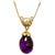Checkerboard Amethyst Drop & Diamond Pendent/Necklace 14 Karat Yellow Gold Chain For Sale - Image 17 of 18