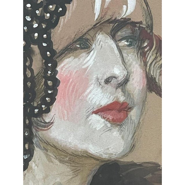 Jean-Gabriel Domergue, Portrait of a Woman, 1919, Canvas, Framed For Sale - Image 6 of 9