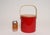 Wood 1980s Mid Century Modern Red Vinyl and Birch Insulated Ice Bucket by Georges Briard For Sale - Image 7 of 14