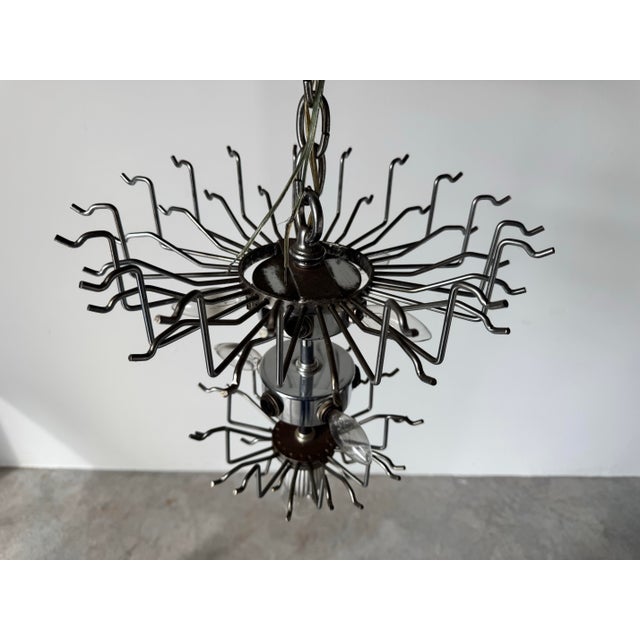 70's Vintage Italian Venini Triedri Clear Murano Glass Chandelier For Sale - Image 10 of 12