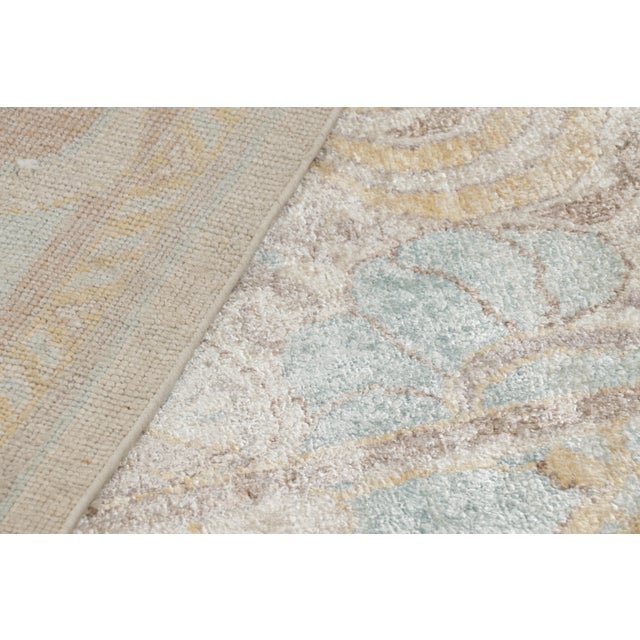 Beige Rug & Kilim’s Oushak Style Rug in Blue and Beige-Brown With Floral Patterns For Sale - Image 8 of 8