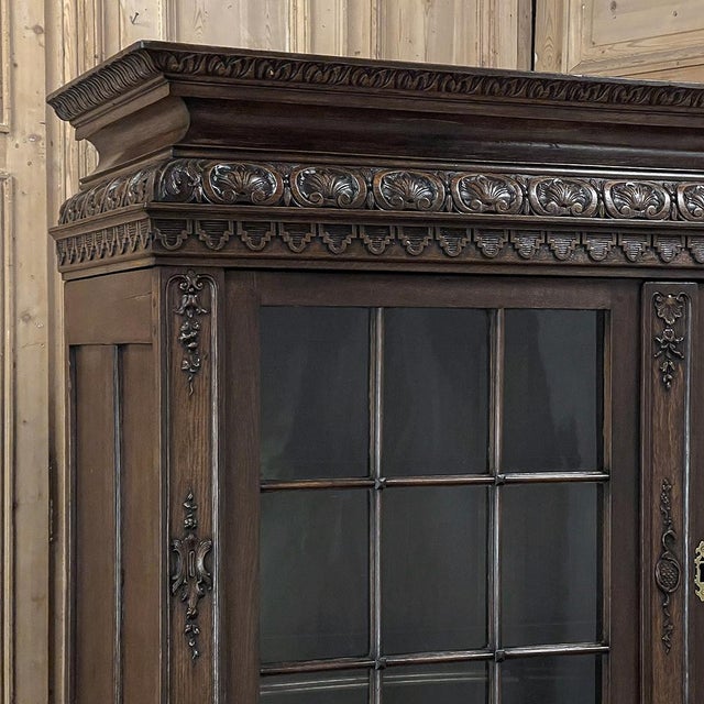 18th Century French Régence Carved Oak Bookcase ~ Bibliothèque For Sale - Image 9 of 18