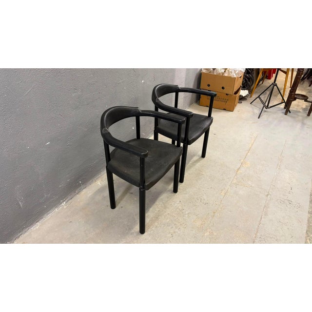 Postmodern Black Armchairs in Molded Plastic, Europe, 1980s, Set of 2 For Sale - Image 10 of 12