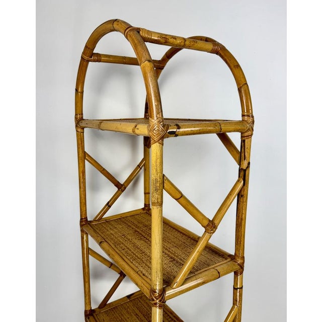 Vintage Bamboo and Wicker Shelves, Italy, 1970s For Sale - Image 6 of 7