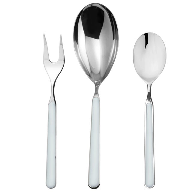 Contemporary Mepra Fantasia 3-Piece Serving Set, Light Blue For Sale - Image 3 of 3