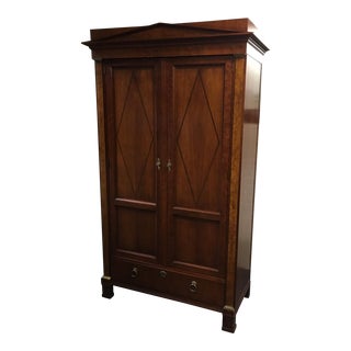 Transitional Wooden Armoire For Sale