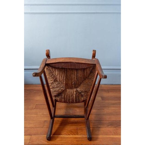 French Scroll Armchair with Rush Seat, 19th Century For Sale - Image 10 of 11