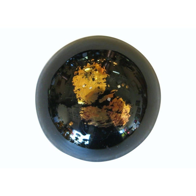 Mid-Century Ceramic Black & Gold Plaster Aquatic Angelfish Wall Art, Set of 4 For Sale - Image 4 of 9