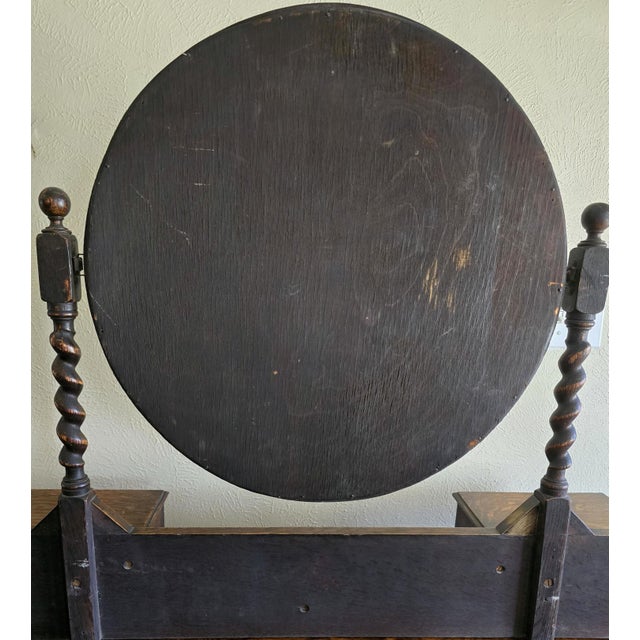 Early 18th Century Antique English Jacobean Oak Dresser With Mirror, 1700s For Sale - Image 5 of 16