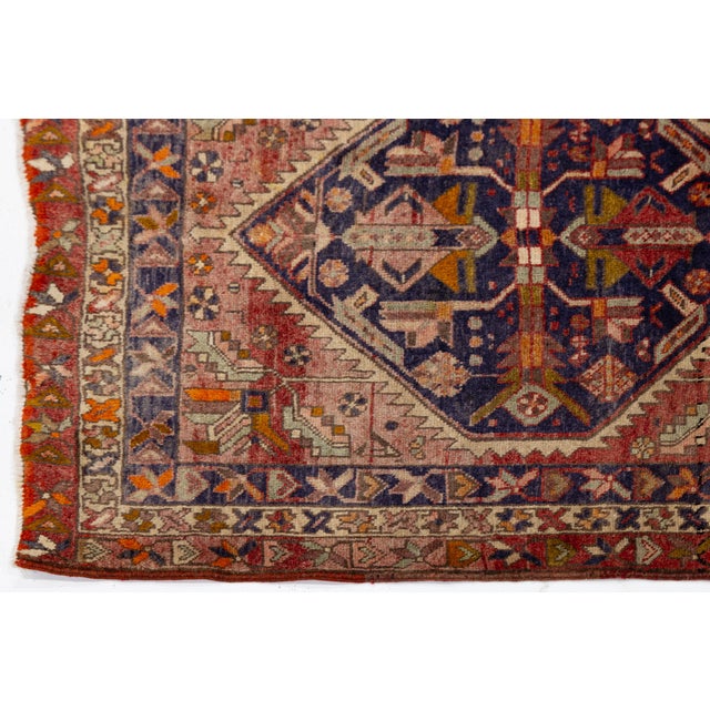 Antique Turkish Anatolian Runner Rug With Triple Medallion Motif in Crimson and Indigo Wool For Sale In New York - Image 6 of 9