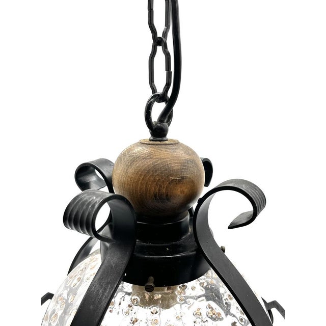 Mid-Century Murano Cage Lamps in Bullicante Glass with 24k Gold Dust and Wrought Iron from Seguso, 1960s, Set of 2 For Sale - Image 17 of 18