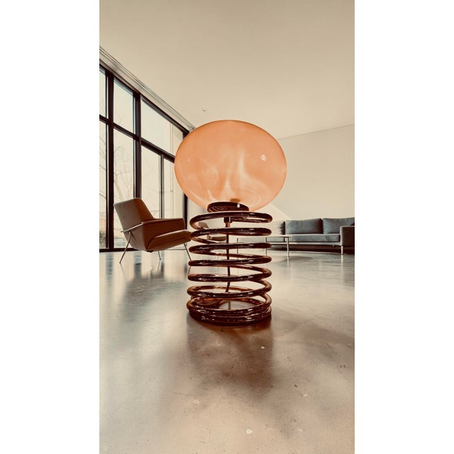 Ingo Maurer Large Mid-Century Modern Spring M Spiral Lamp in Opal Glass by Ingo Maurer for Honsel, 1969 For Sale - Image 4 of 12