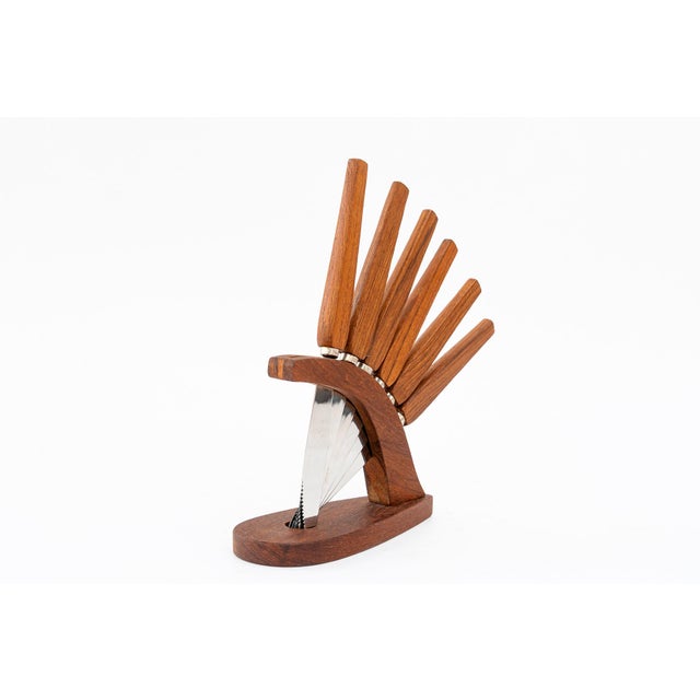 Austrian Fruit Knives and Holder, Vienna, Austria, 1950s, Set of 7 For Sale - Image 6 of 11