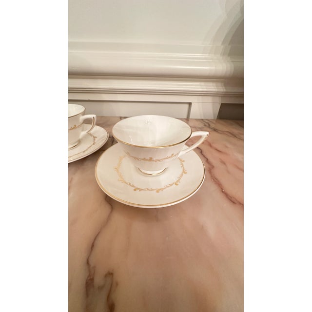 Set of 2 Beautiful Cup and Saucer Rondo 2 lovely tea cup and saucer set is made of bone china. This set is stamped as...
