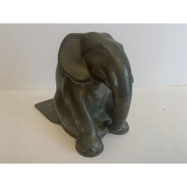 Just Andersen 1930s Danish Pewter Elaphant Book End For Sale - Image 12 of 13