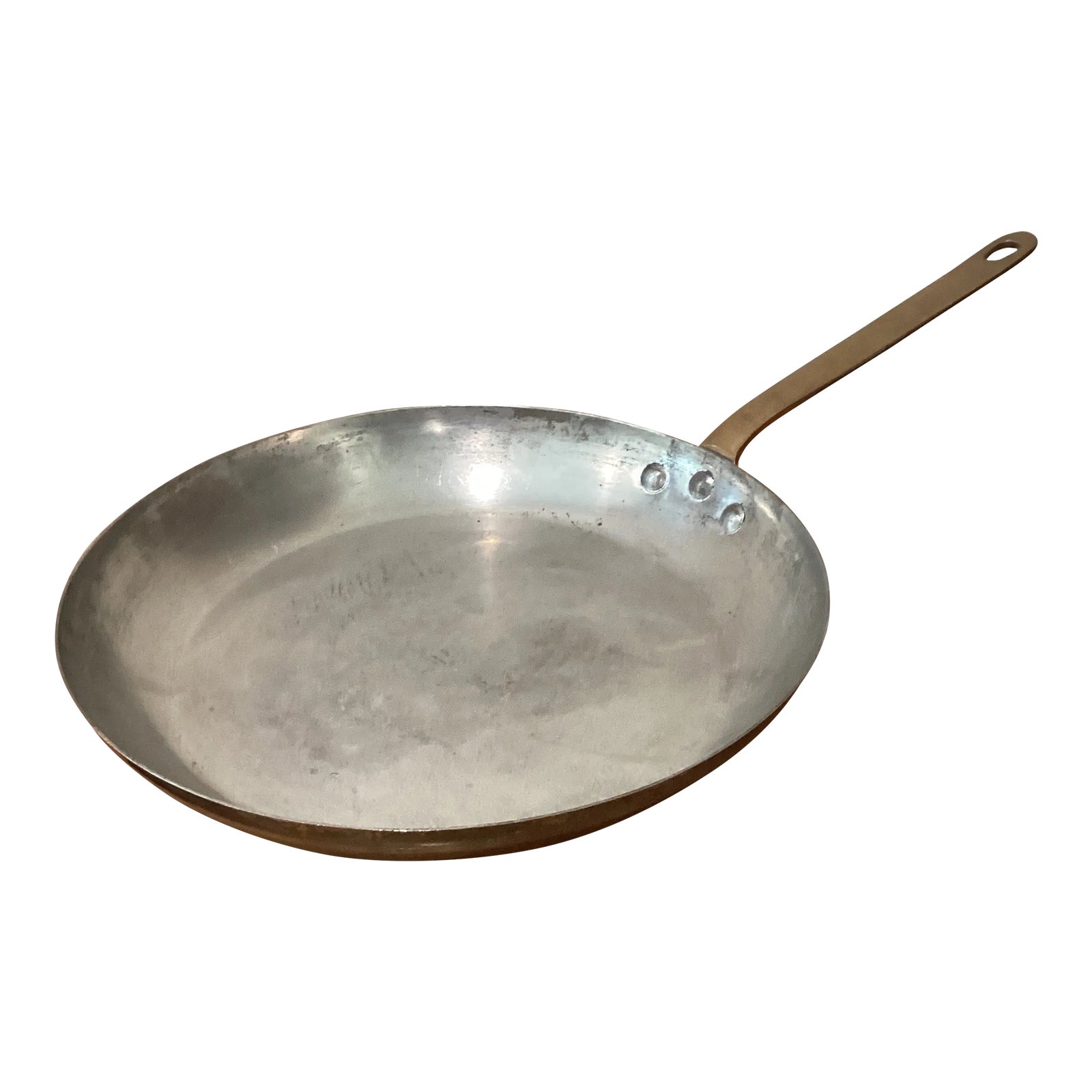 Mid 20th Century Copper With Brass Handle Sauté Pan by Grate and Barrel ...