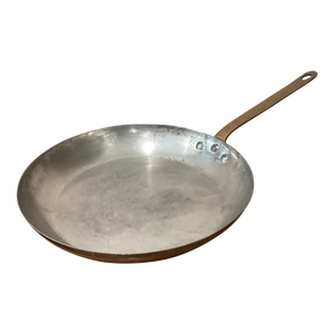 Mid 20th Century Copper With Brass Handle Sauté Pan by Grate and Barrel France