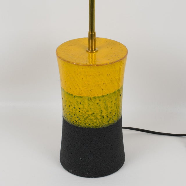 Black Aldo Londi for Bitossi Italy Mondrian Design Ceramic Table Lamp, Circa 1960 For Sale - Image 8 of 11