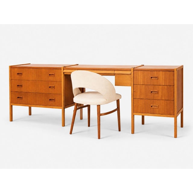 Bertil Fridhagen, Swedish Modern, Vanity Chair, Wood, Upholstery, Sweden, 1960s For Sale - Image 12 of 12
