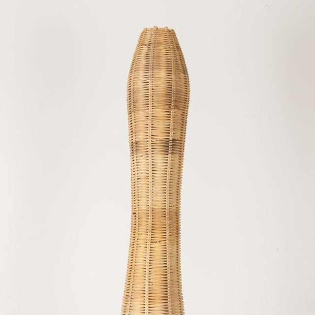 Extra Large 1980s Sculptural Wicker Floor Lamp, France For Sale In Los Angeles - Image 6 of 10