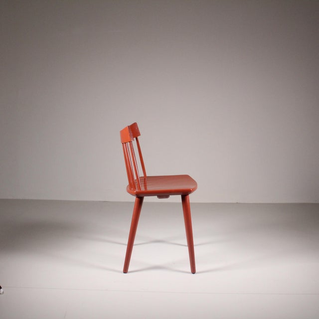 Vintage Scandinavian Red Chairs from Hagafors, Set of 4 For Sale - Image 10 of 13