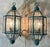 Metal Pair of Vintage Solid Brass & Beveled Glass Wall Lantern - Sconces - Verdigris For Sale - Image 7 of 14