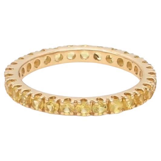 Natural 1.23 cts Yellow sapphire band ring in 14k gold For Sale In New York - Image 6 of 18