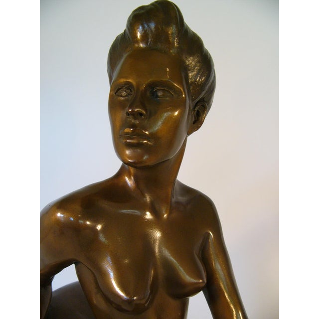Late 20th Century Late 20th Century Bronze Sculpture "Daydreaming" For Sale - Image 5 of 7