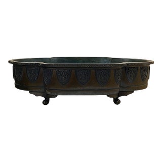 Early 20th Century Footed Bronze Asian Jardiniere For Sale