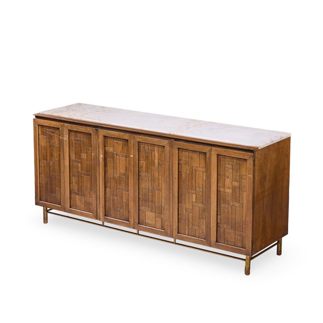 Bert England Mid Century Marble Top Credenza For Sale - Image 9 of 9
