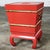 Vintage Asian Accent Table Removable Ice Chest Chinese Red Lacquer and Brass on Hoof Foot Base For Sale - Image 14 of 14